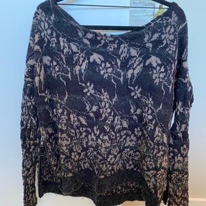 Free people draped neck sweater - navy